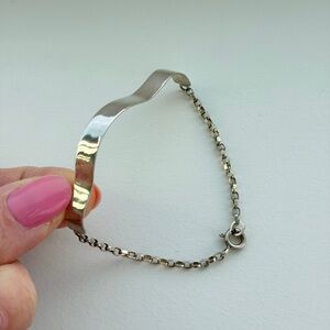 Handmade Wave Sterling Silver Chain Bracelet